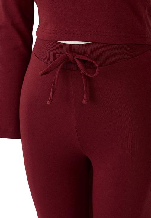 Trendyol - Slim/Fitted Knitted Top and Bottom Set - Bordeaux