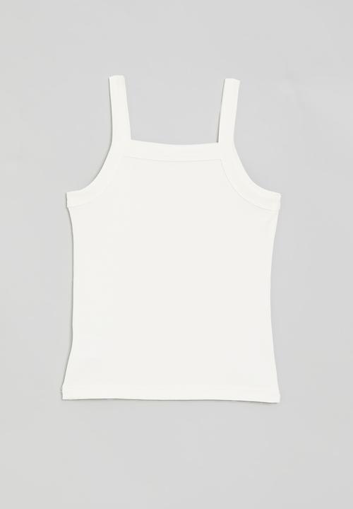 Pop Candy - Square neck tank top - white