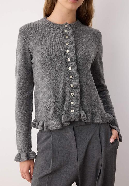 Trendyol - Button Detailed Soft Textured Knitwear Cardigan - Grey