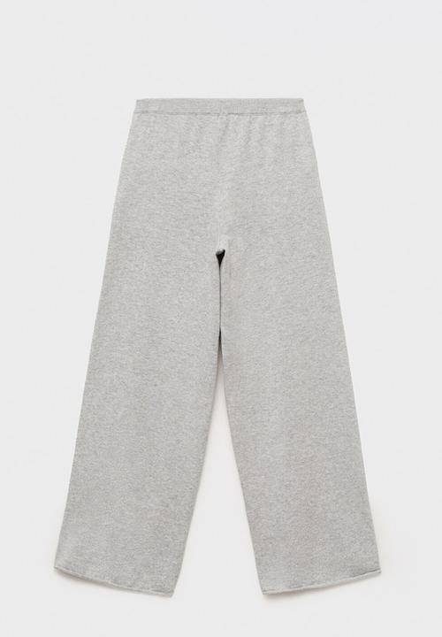 MANGO - Trousers megan - light pastel grey