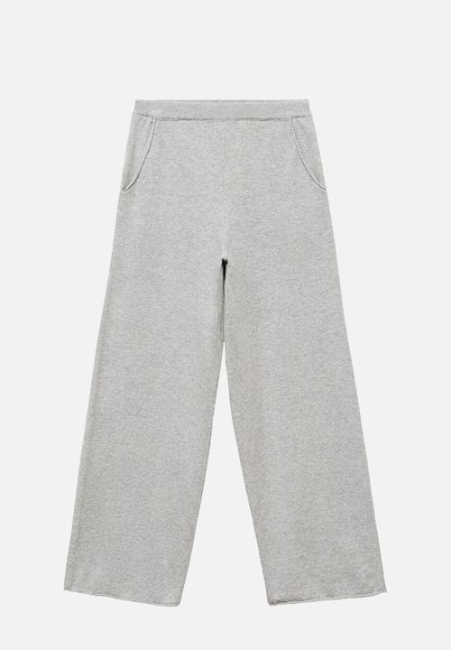 MANGO - Trousers megan - light pastel grey