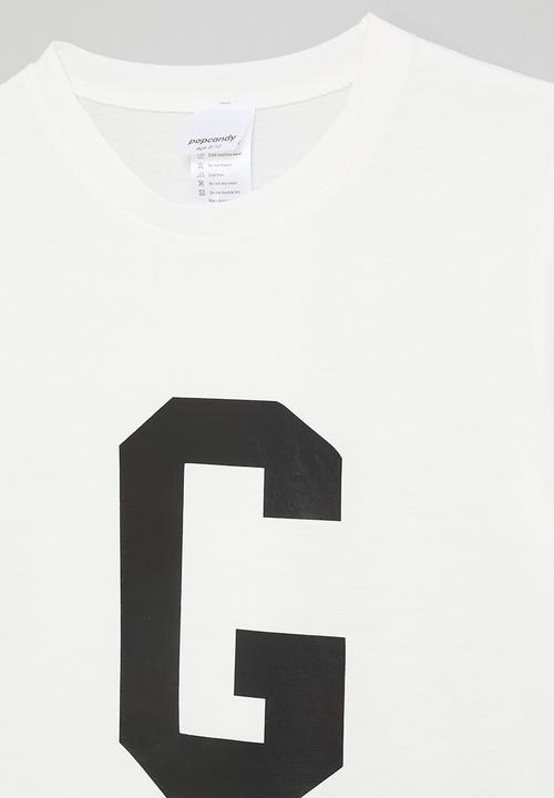 Pop Candy - Alphabet letter tee - white/black