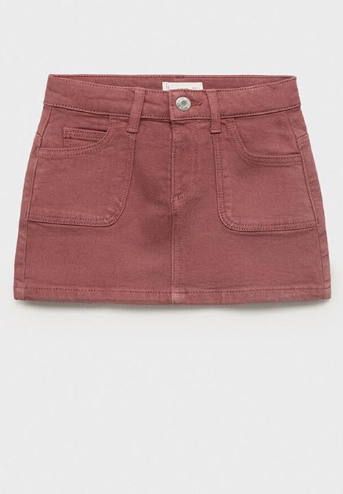 MANGO - Skirt sandy - dark red