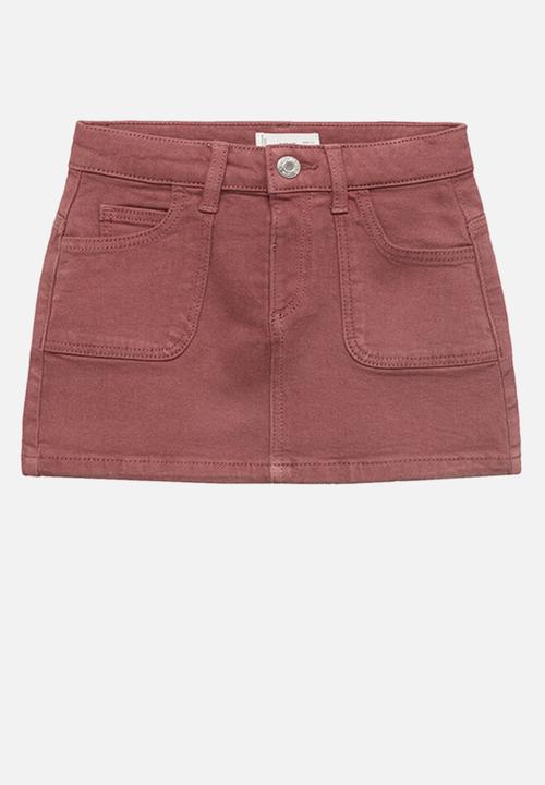 MANGO - Skirt sandy - dark red