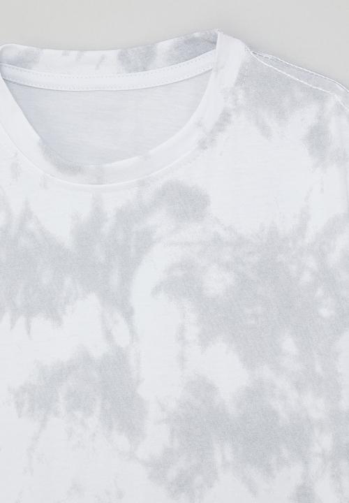 Pop Candy - Tie dye tee - white/ash grey