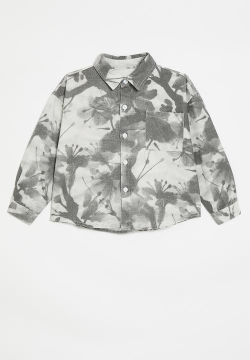 Pop Candy - Watercolour floral shirt - grey