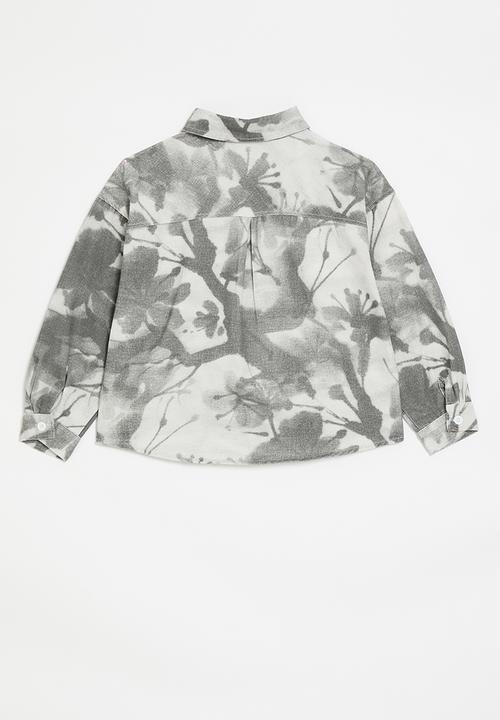 Pop Candy - Watercolour floral shirt - grey