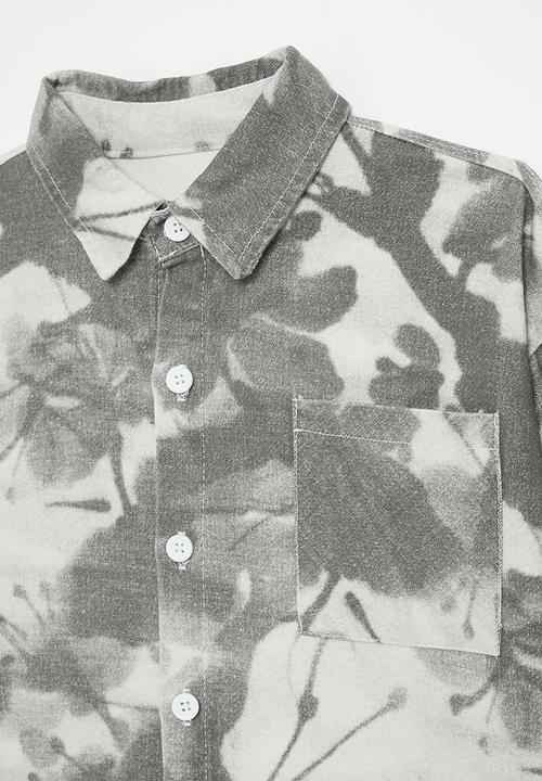 Pop Candy - Watercolour floral shirt - grey