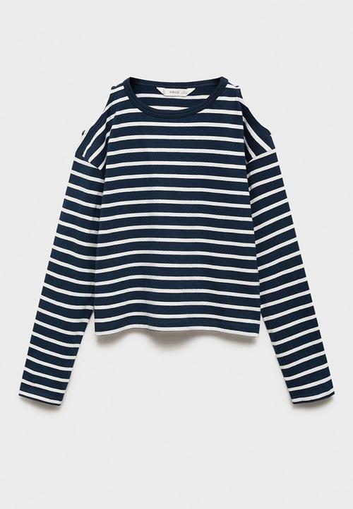 MANGO - T-shirt cutout - navy
