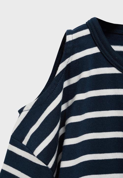 MANGO - T-shirt cutout - navy
