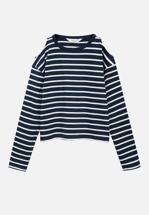 MANGO - T-shirt cutout - navy