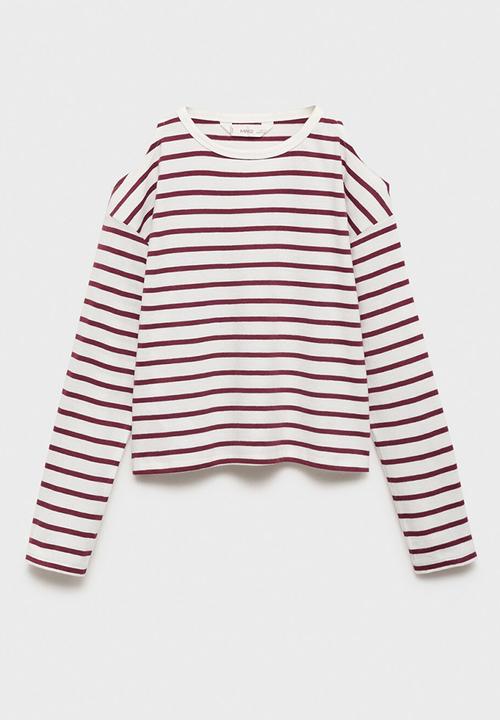 MANGO - T-shirt cutout - dark red