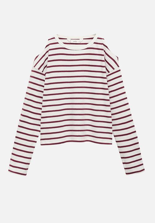 MANGO - T-shirt cutout - dark red