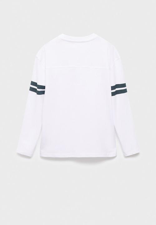 MANGO - T-shirt varsi - white