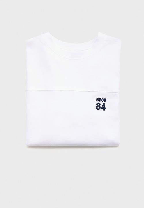 MANGO - T-shirt varsi - white