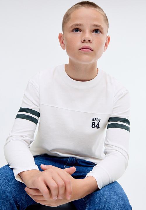 MANGO - T-shirt varsi - white