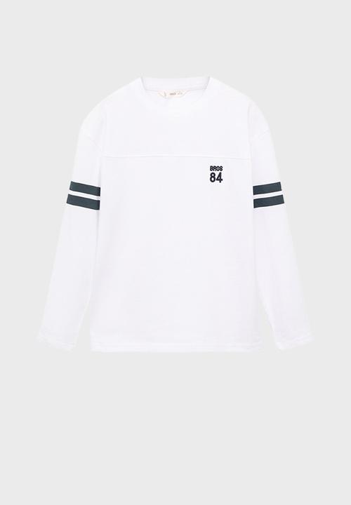 MANGO - T-shirt varsi - white