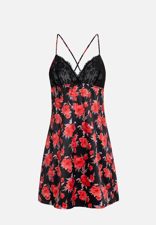DORINA - Anahi-floral dress - black