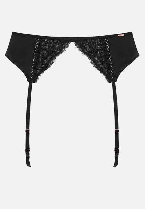 DORINA - Lyra-satin suspender belt - black