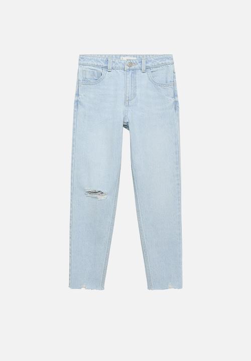 MANGO - Jeans mom1 - open blue