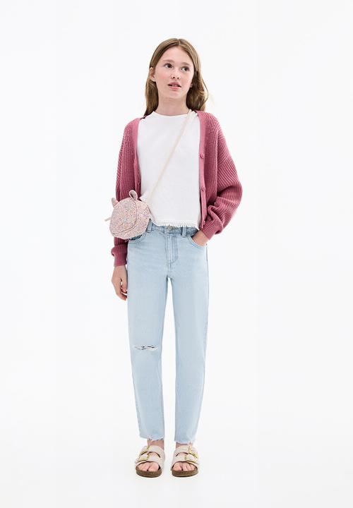 MANGO - Jeans mom1 - open blue