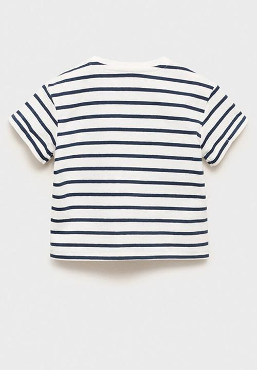 MANGO - T-shirt ritab - navy