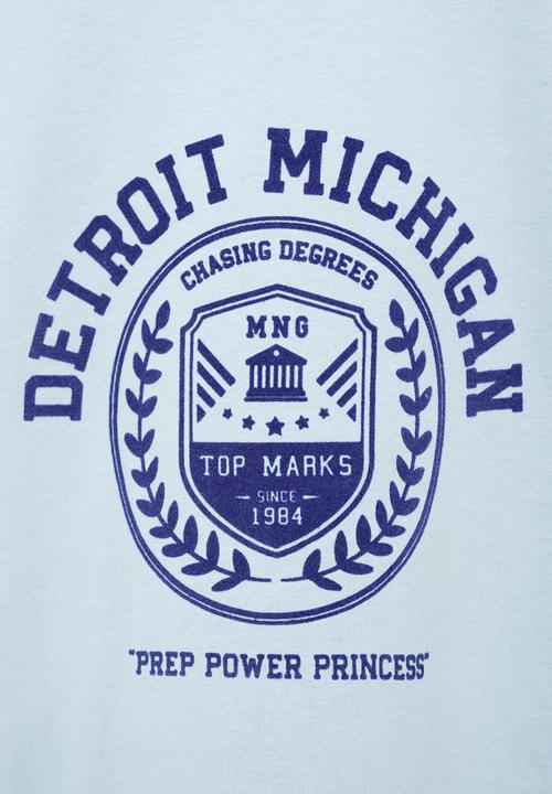 MANGO - T-shirt city - light pastel blue