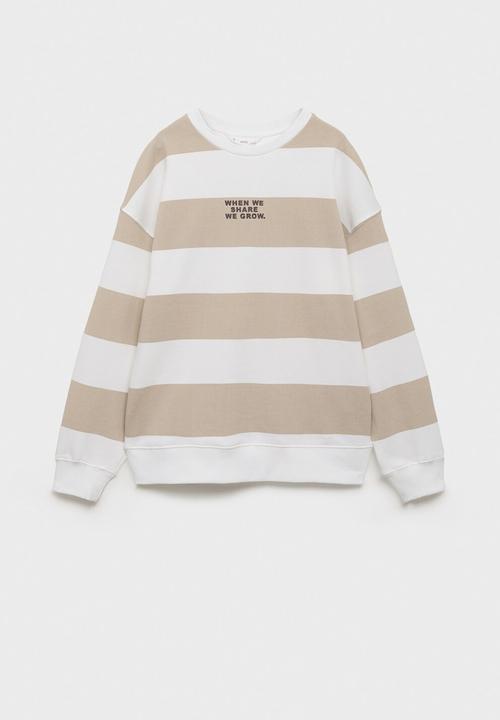 MANGO - Sweatshirt striblo - light pastel brown