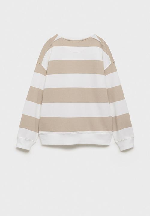 MANGO - Sweatshirt striblo - light pastel brown