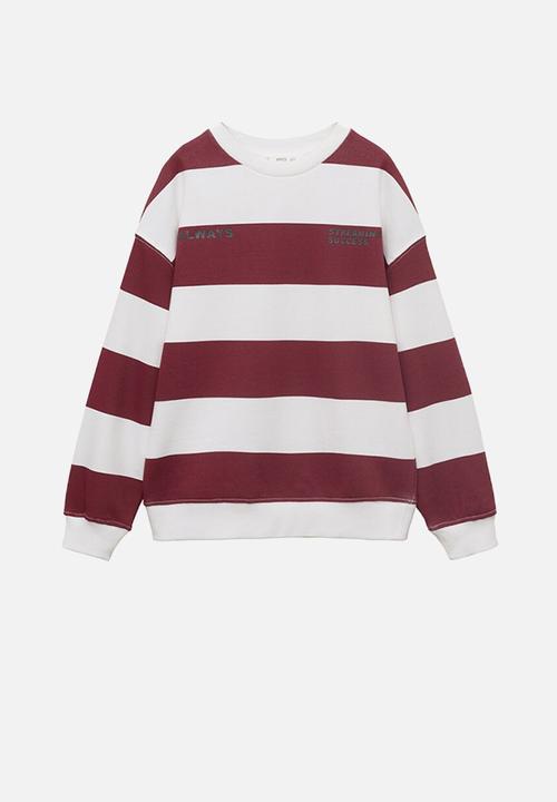 MANGO - Sweatshirt striblo - dark red