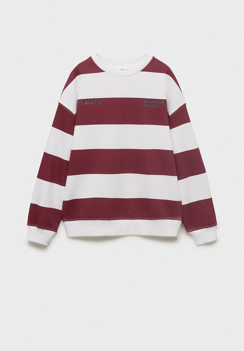 MANGO - Sweatshirt striblo - dark red