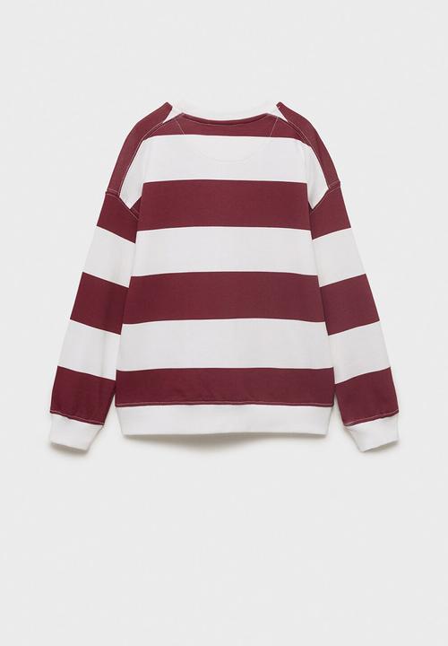 MANGO - Sweatshirt striblo - dark red