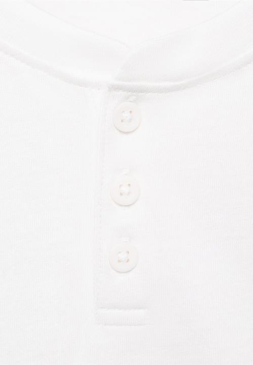 MANGO - T-shirt henleyb - natural