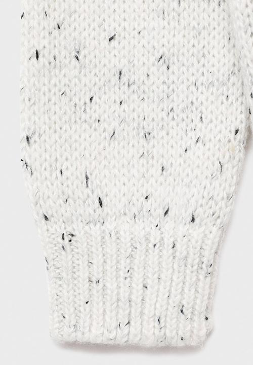 MANGO - Flecked wool sweater - white