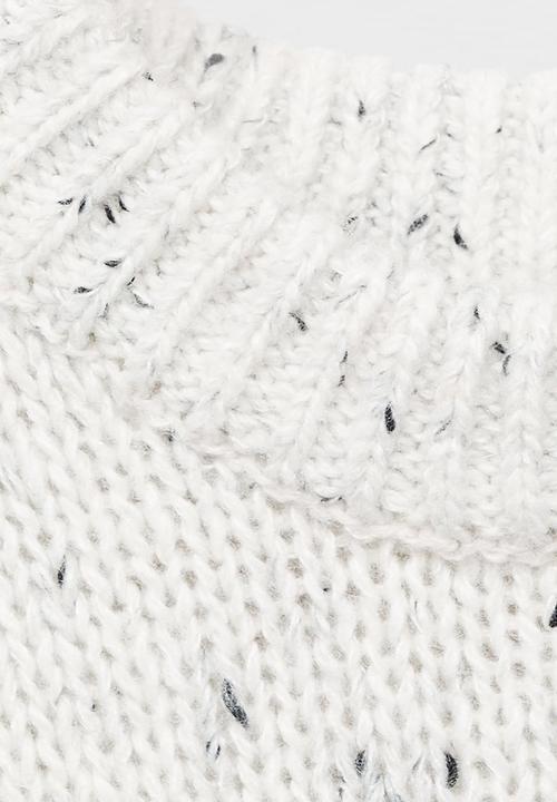 MANGO - Flecked wool sweater - white