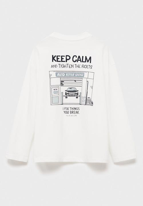 MANGO - T-shirt keepcalm - natural