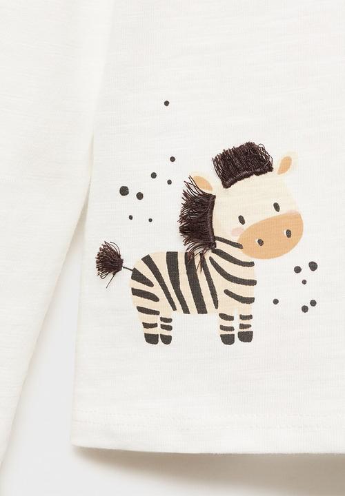 MANGO - T-shirt cebra - natural