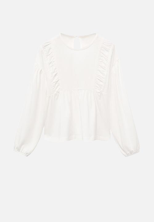 MANGO - T-shirt entre - natural