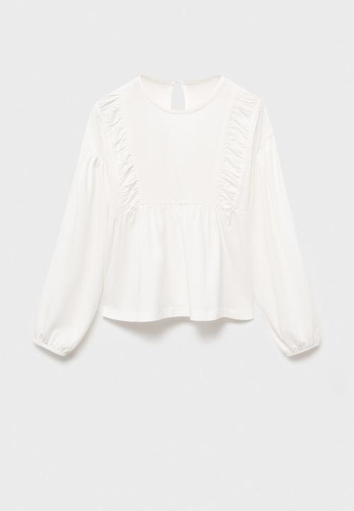 MANGO - T-shirt entre - natural