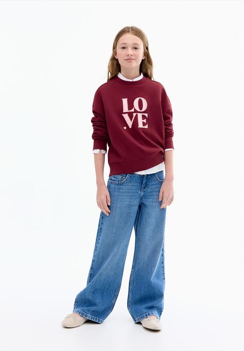 MANGO - Sweatshirt lundi - dark red