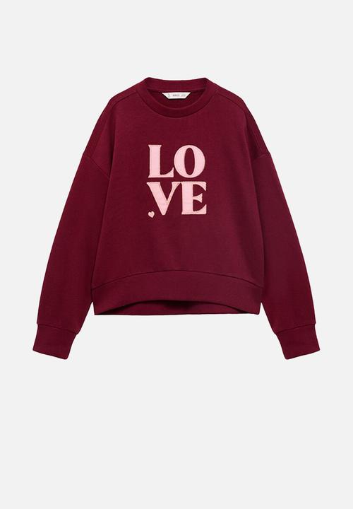 MANGO - Sweatshirt lundi - dark red