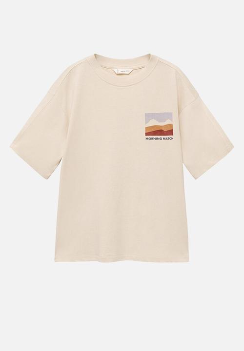 MANGO - T-shirt morning - light/pastel brown