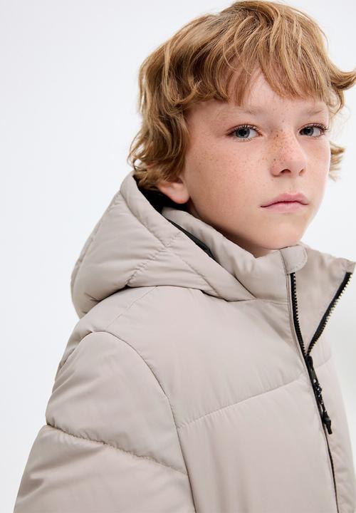 MANGO - Puffer coat america - light/pastel brown