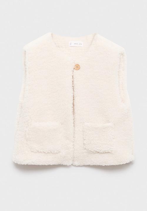 MANGO - Shearling gilet - ecru