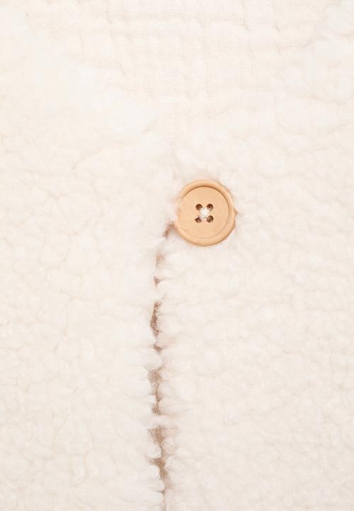 MANGO - Shearling gilet - ecru