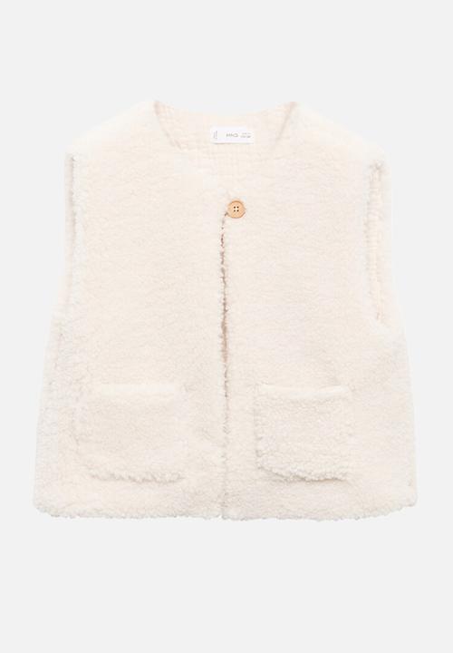 MANGO - Shearling gilet - ecru