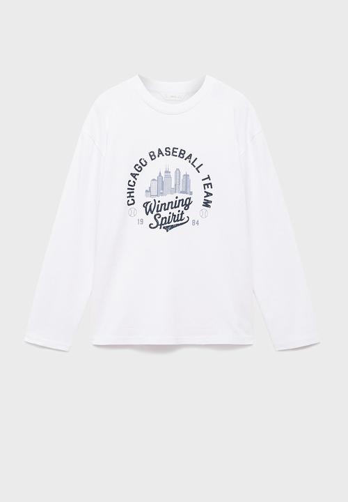 MANGO - Printed long sleeve t-shirt-white