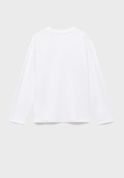 MANGO - Printed long sleeve t-shirt-white
