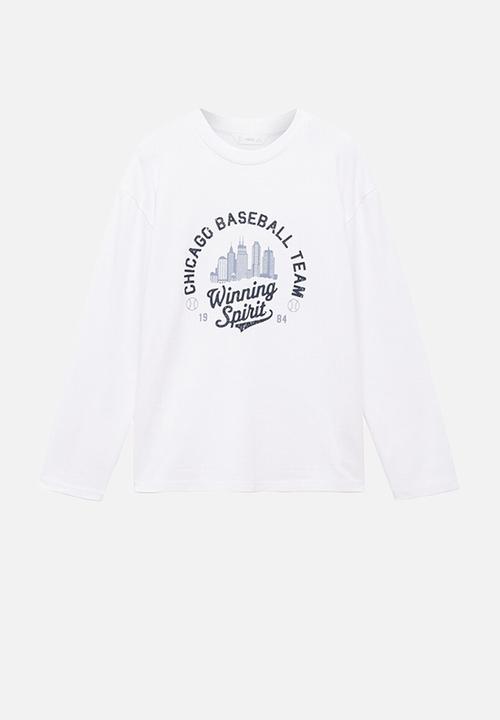 MANGO - Printed long sleeve t-shirt-white