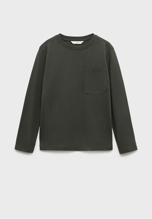 MANGO - T-shirt basica1 - dark green
